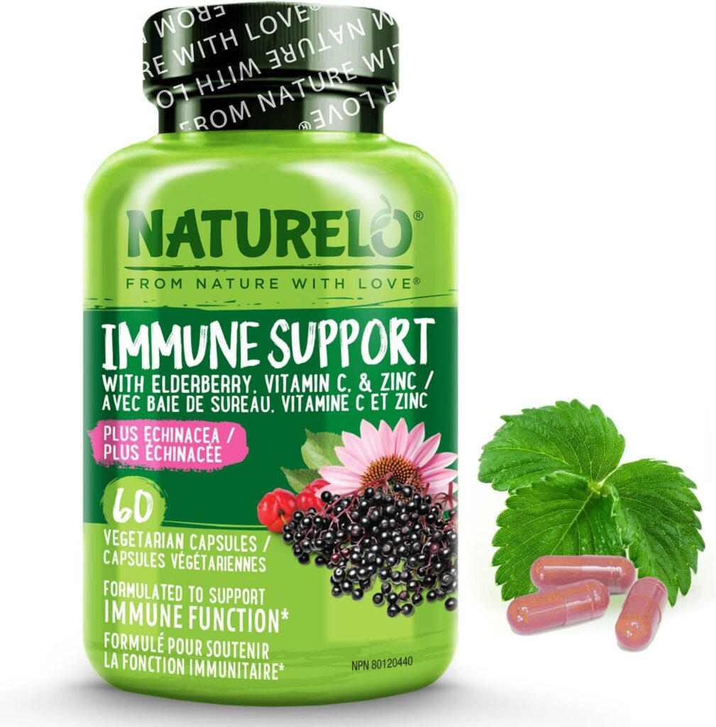 NATURELO Immune Support - Elderberry_Vit C_Zn - 9 Safe Brain and Immune Boosting Supplements