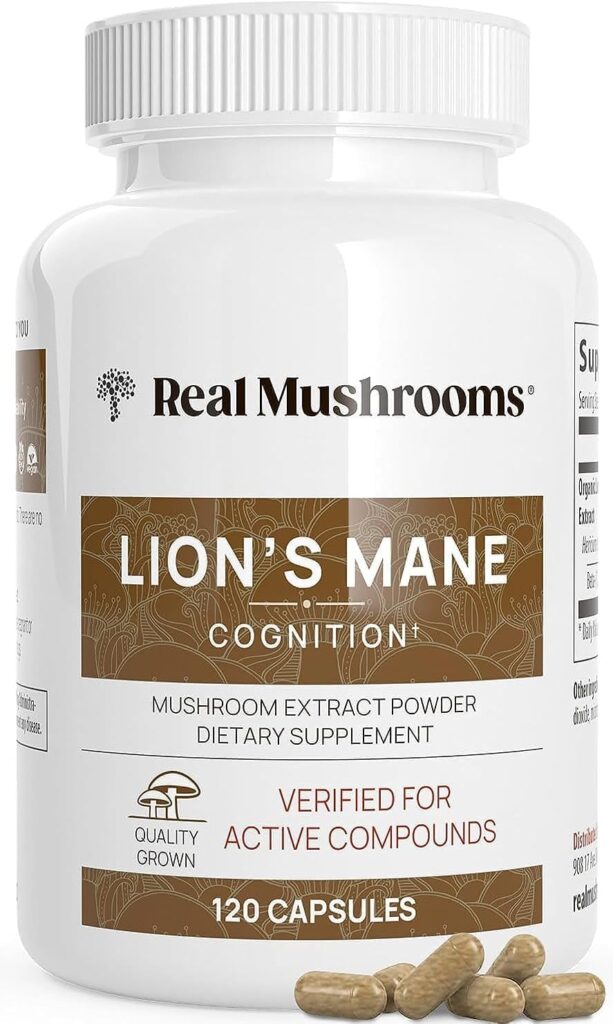 REAL MUSHROOMS - Lions Mane Cognition Supplement 9 Safe Brain and Immune Boosting Supplements