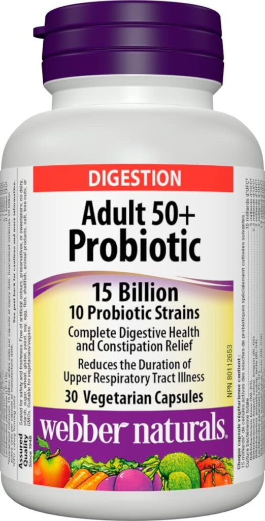 WEBBER NATURALS Adult 50 Probiotic - 9 Safe and Immune Boosting Supplements for Seniors