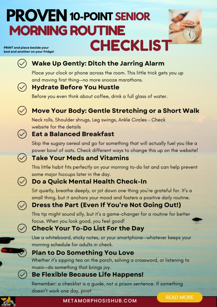 Proven Morning Routine Checklist for Seniors Over 60 5 Proven Morning Routine Checklist for Seniors