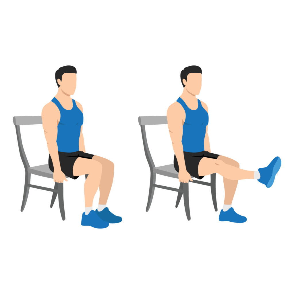 Simple Seated Exercises for Seniors: 7 Day Gentle Movement 4 man-doing-seated-chair-leg-extensions -Seated Exercises for Seniors