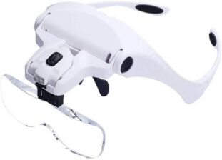 BYSEMEYEE Magnifying Glasses Head Mount Magnifier with 2 LED Lights - Reading Aid - Technology for Seniors