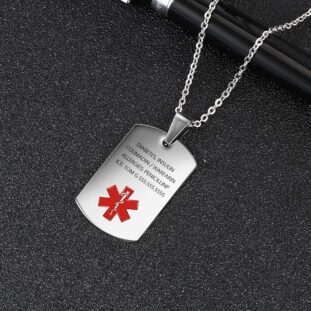 Discover 8 Game-Changing Senior Health Gadgets for Independent Living 9 JEWELORA Unisex Medical Alert Pendant - Custom Engraved Name-ID_Emergency Meds - Senior Health Gadgets for Independent Living