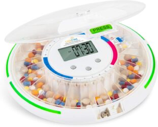 LIVE FINE Electronic Automatic Pill Dispenser with Alarm for 28-Day Medication - Best Pill Organizers for Dementia