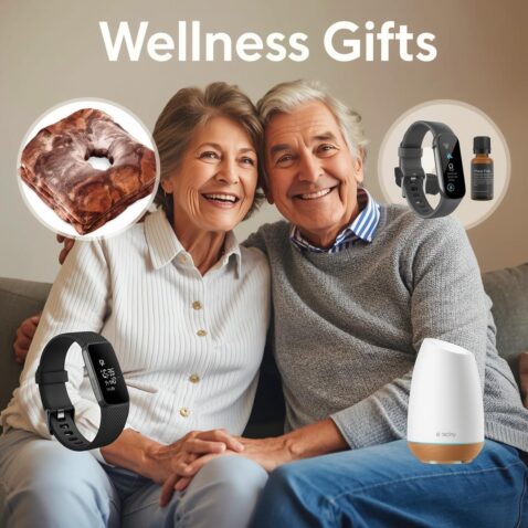 Senior-couple-surrounded-by-wellness-products-1- Senior Wellness Gifts