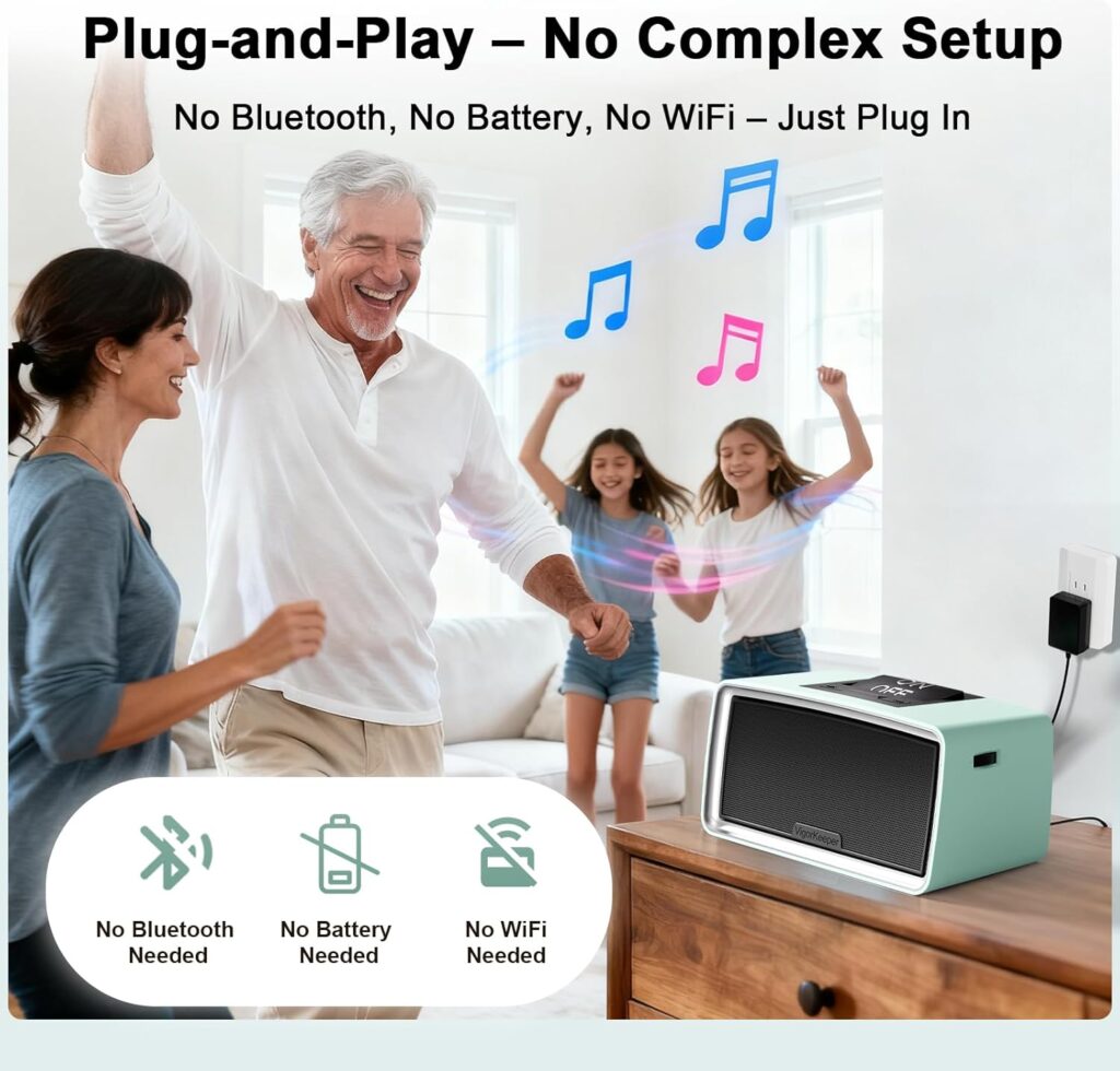 VIGORKEEPER Simple Music Player for Seniors with Dementia_Alzheimers - Wellness Gifts for Seniors