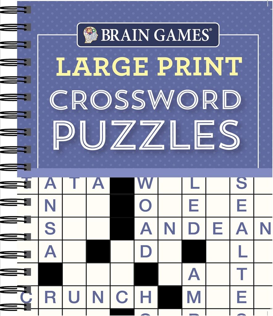 Book-BRAIN-GAMES-Large-Print-Crossword-Puzzles- Aging Health Facts