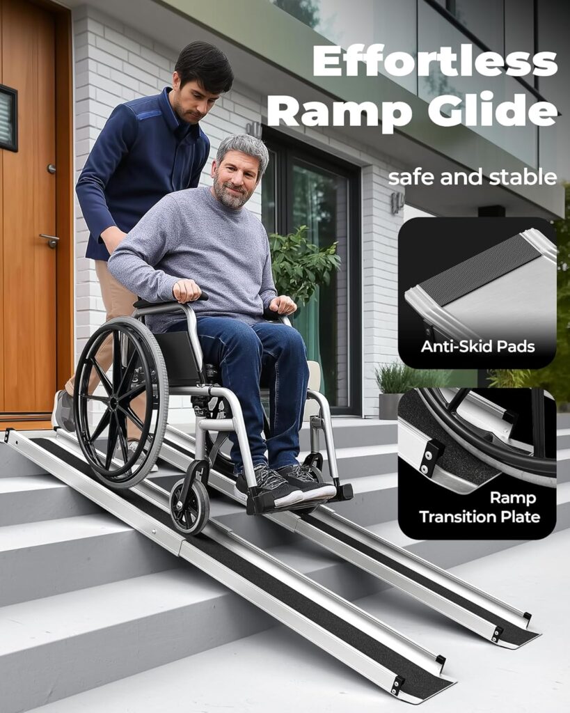 KOLOTOOK Adjustable Telescoping Wheelchair Ramp - Electric Wheelchair Accessories Buying Guide