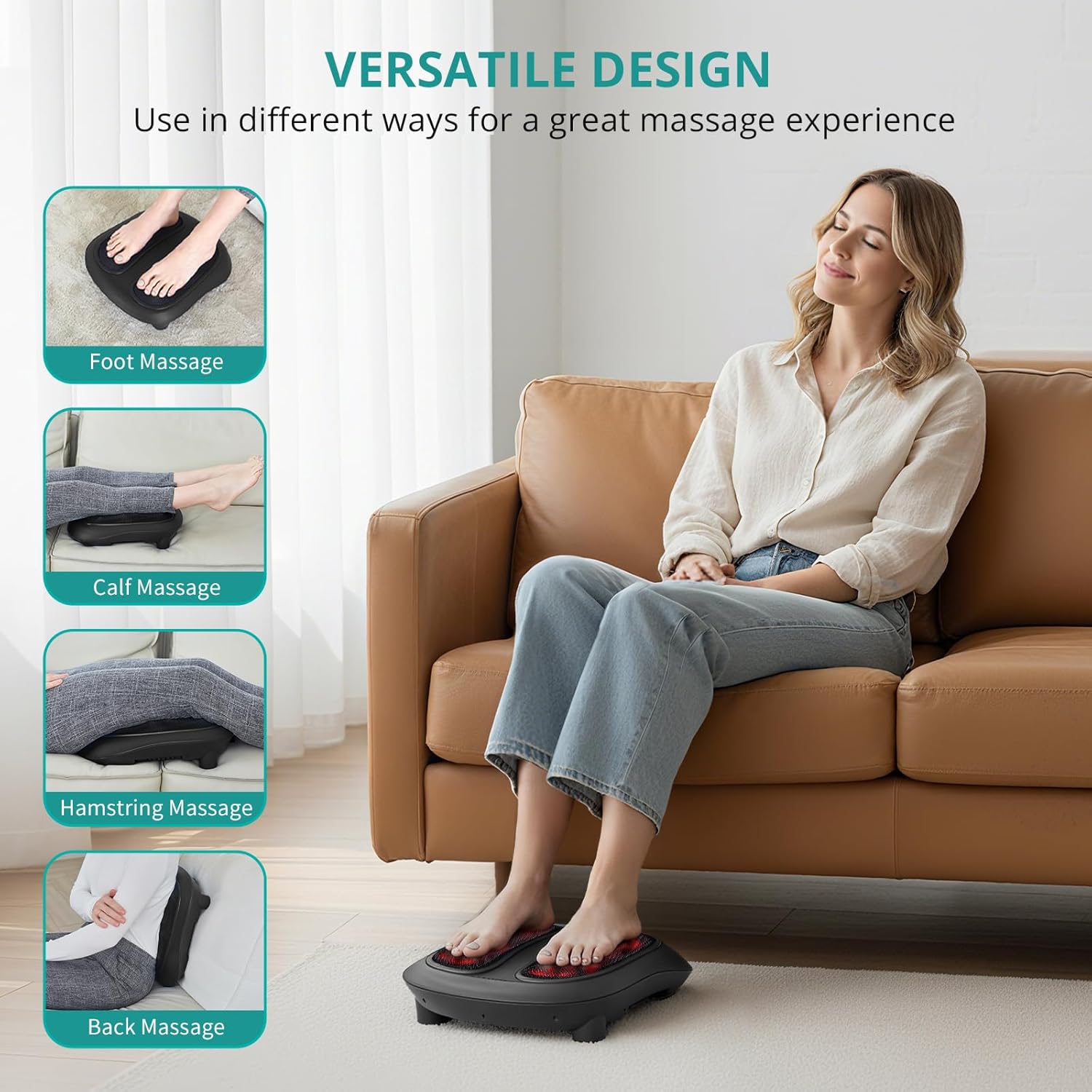 Nekteck Foot Massager with Heat - Versatile Use - Guide to Restless Legs Treatment Devices