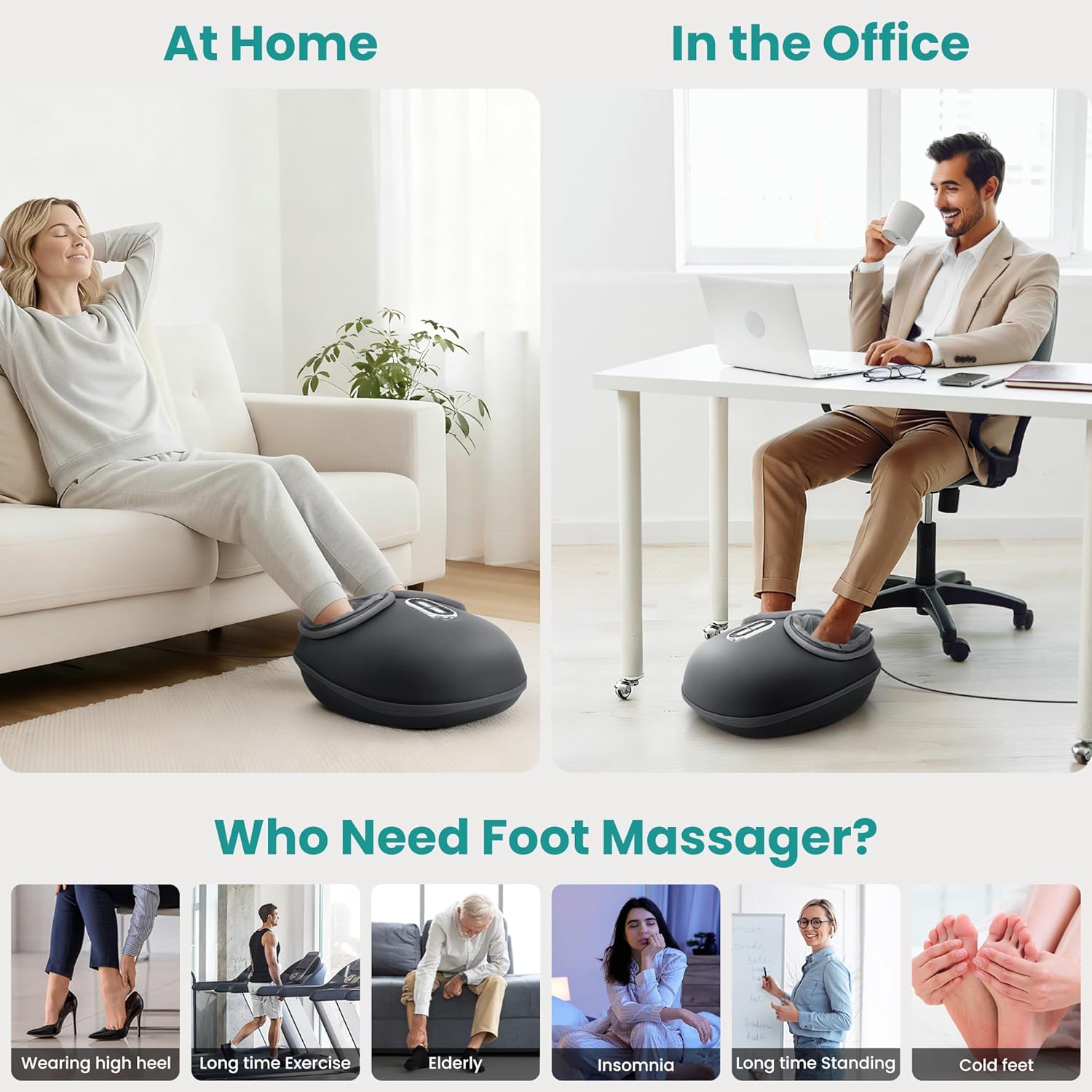Nekteck Shiatsu Foot Massager Machine with Heat