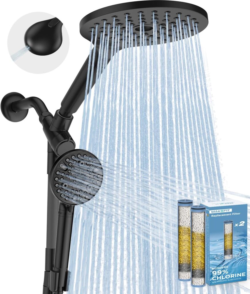 Guide to Using Handheld Shower Heads for Seniors: 7 Easy Ways to Improve Bathroom Safety 3 MakeFit Dual Filtered Rain Shower Head Combo - High Pressure Handheld Shower Head with Adjustable Bar - Guide to Using Handheld Shower Heads for Seniors