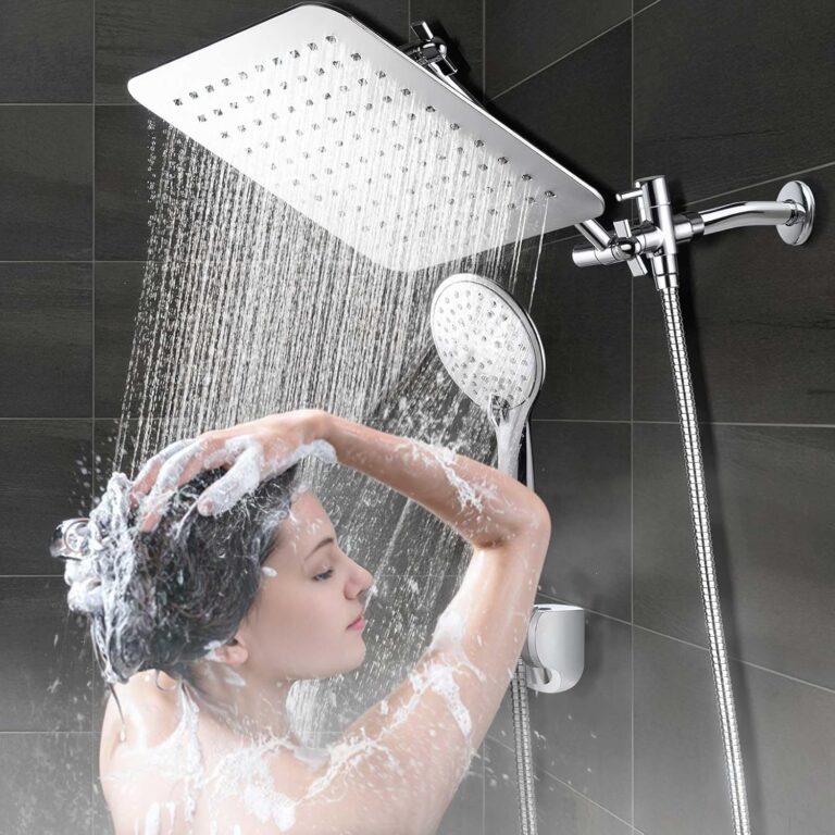 COSYLAND 10'' Rainfall Shower Head with Handheld Combo - Easy to Use Shower Head for Seniors